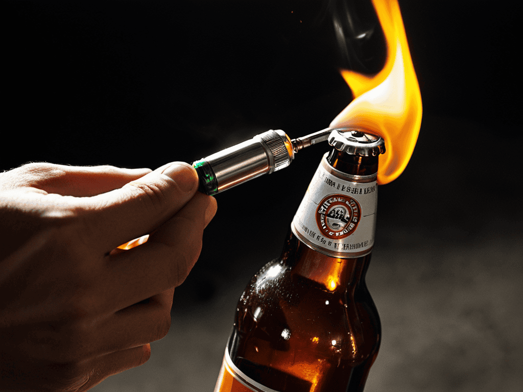Opening Beer With Lighter