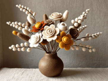 Felt Flower Making with wool felt