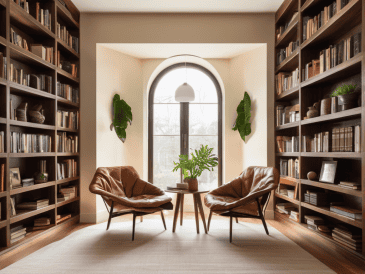Custom Built-In Bookshelves in home library