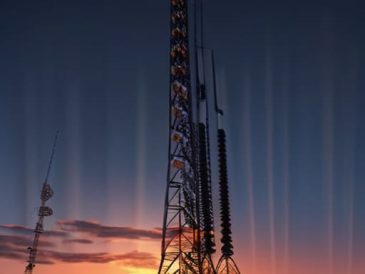 SDR Software Defined Radio Masts in air.