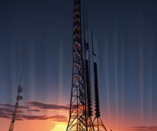 SDR Software Defined Radio Masts in air.